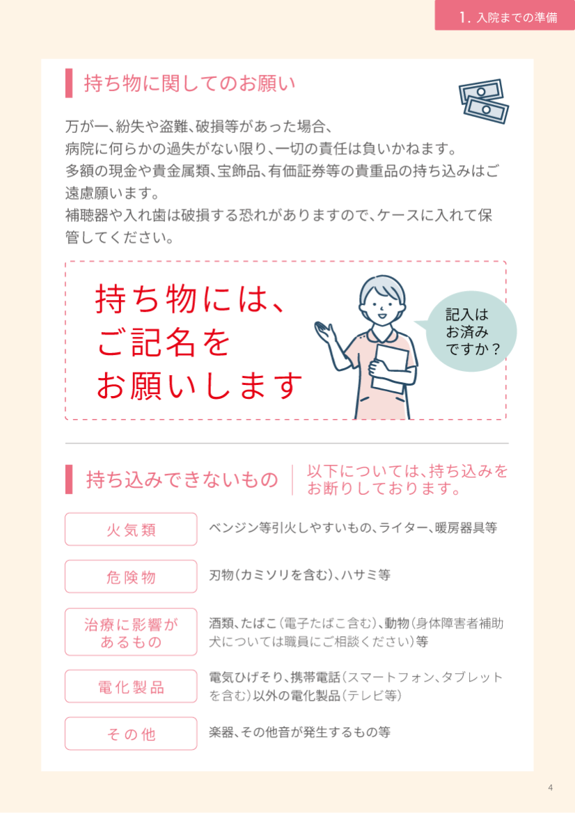 入院までの準備