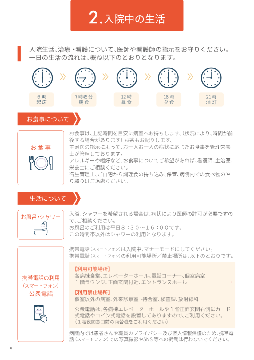 入院中の生活